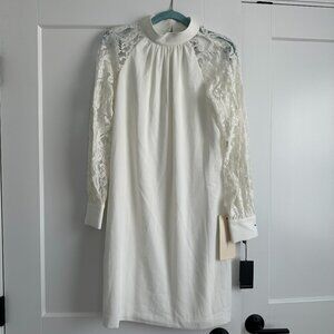 Adrianna Papell White Lace Shift Dress NWT